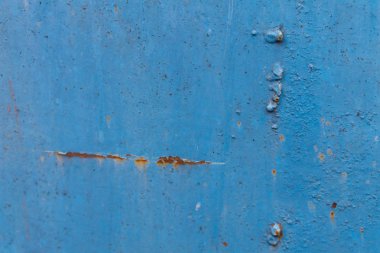 Mavi paslı metal doku. Grunge arka plan