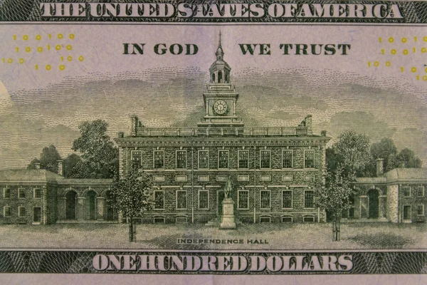 백 달러 지폐의 매크로 샷 — 스톡 사진