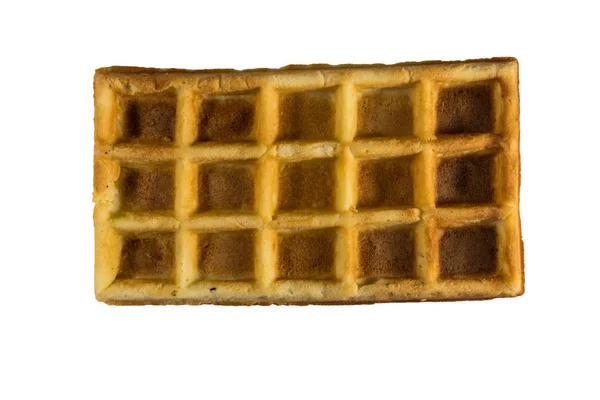 Belgische Waffel isoliert auf weißem Hintergrund — Stockfoto