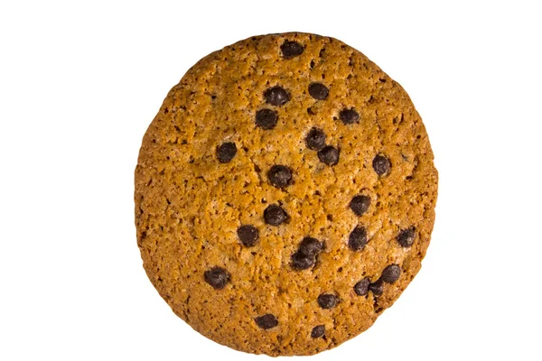 Galleta de chispas de chocolate aislado sobre fondo blanco — Foto de Stock