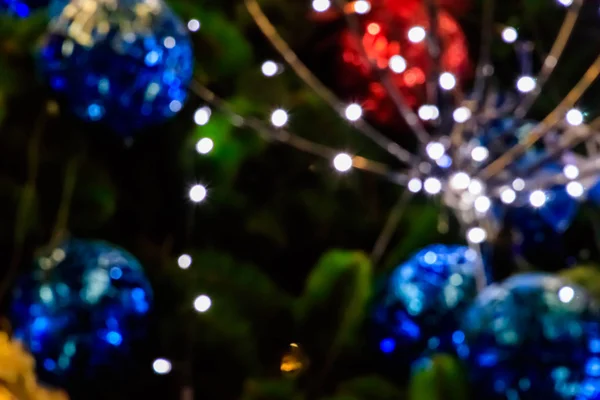 Fondo de Navidad. Navidad festiva fondo abstracto con luces borrosas bokeh — Foto de Stock