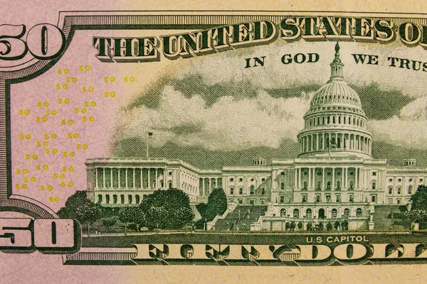 50 Amerikan Doları 'nın Macro çekimi. — Stok fotoğraf
