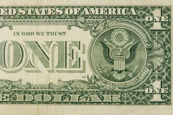 Bir dolarlık banknotun makro çekimi — Stok fotoğraf