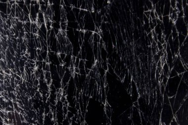 Kırık akıllı telefon ekran yakın çekim. Kırık cam doku arka plan