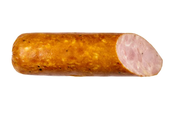 Räucherwurst isoliert auf weißem Hintergrund — Stockfoto