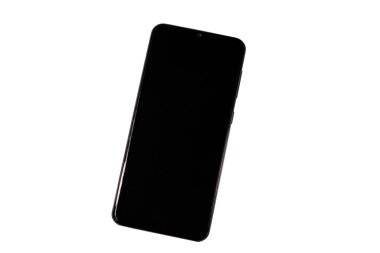 Beyaz arkaplanda boş ekran izole edilmiş akıllı telefon