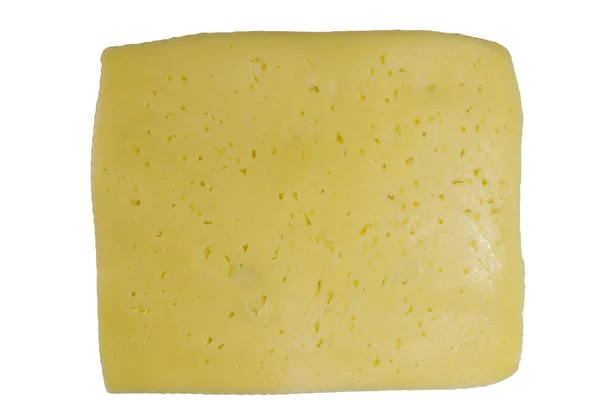 Шматочок сиру ізольовано на білому тлі — стокове фото