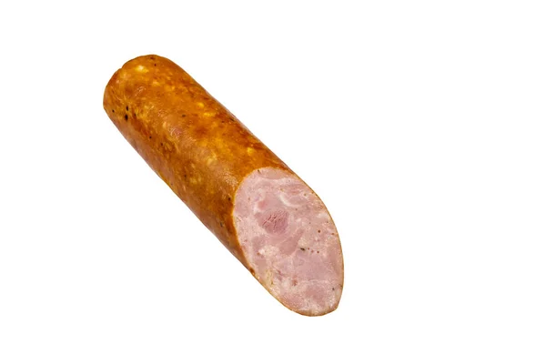 Räucherwurst isoliert auf weißem Hintergrund — Stockfoto