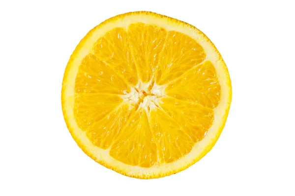 白い背景に隔離された新鮮なオレンジのスライス — ストック写真