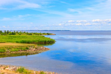Rusya, St. Petersburg yakınlarındaki Finlandiya Körfezi manzarası