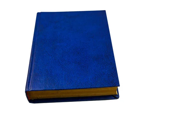 Livro azul isolado em um fundo branco — Fotografia de Stock