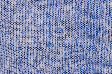 Mavi örgü dokusu. Örme bez arka plan