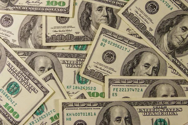 Background of one hundred dollar bills — Stock Photo, Image