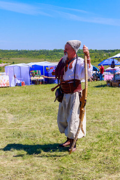 Ukrainian cossack during ethno-rock festival Kozak Fest