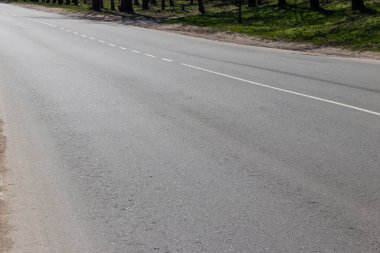 Boş asfalt yol yüzeyi Close-up