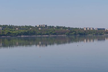 View on the Svetlovodsk city on the shore of Kremenchug reservoi