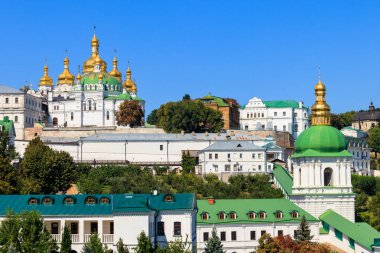 Ukrayna 'daki Kiev Manastırı olarak da bilinen Kiev Pechersk Lavra' nın manzarası