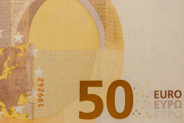 Macro Shot Fifty Euro Banknote — Stock Photo, Image