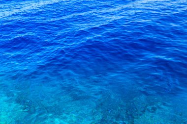 Mavi su dokusu arka planı. Denizin yüzeyi