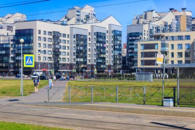 St. Petersburg, Russia - June 25, 2019: Modern residential complex Baltic Pearl in Saint Petersburg, Russia