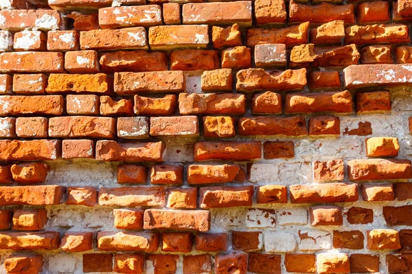 Hintergrund Der Alten Roten Backsteinmauer — Stockfoto