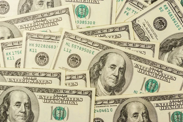 Background One Hundred Dollar Bills — Stock Photo, Image