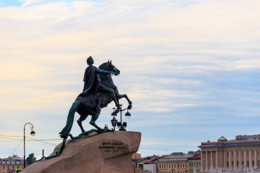 St. Petersburg, Rusya 'daki Büyük Peter Anıtı (Bronz Atlı)