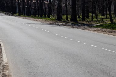 Boş asfalt yol yüzeyi Close-up