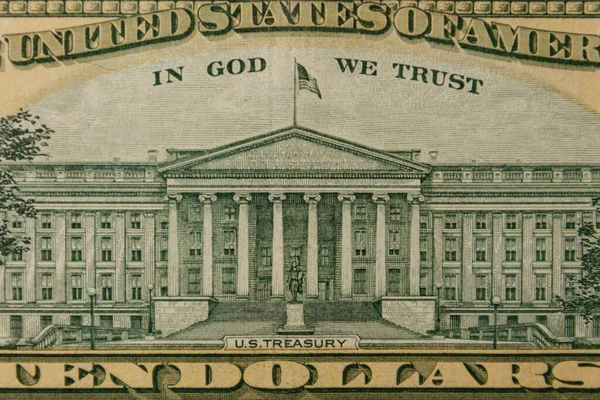Macro Shot Ten Dollars Banknote — Stock Photo, Image