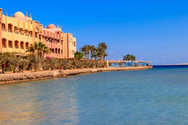 Mısır 'ın Hurghada sahilindeki Kızıl Deniz manzarası