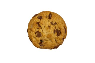 Beyaz arkaplanda izole edilmiş çikolatalı kurabiye