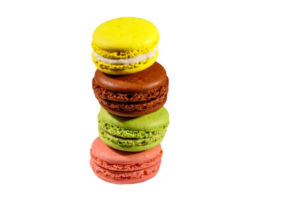 Tasty Colorful Macaroons Isolated White Background — Stock Photo, Image