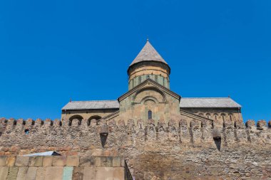 Mtskheta, Gürcistan 'daki Svetitskhoveli Ortodoks Katedrali (UNESCO Dünya Mirası sahası)