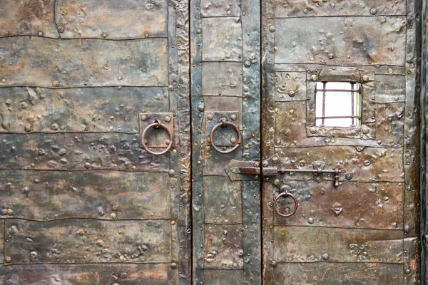 Close Metal Massive Door Ancient Fortress Gonio Georgia — Stock Photo, Image