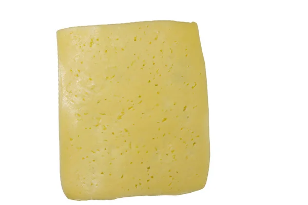 Scheibe Käse Isoliert Auf Weißem Hintergrund — Stockfoto