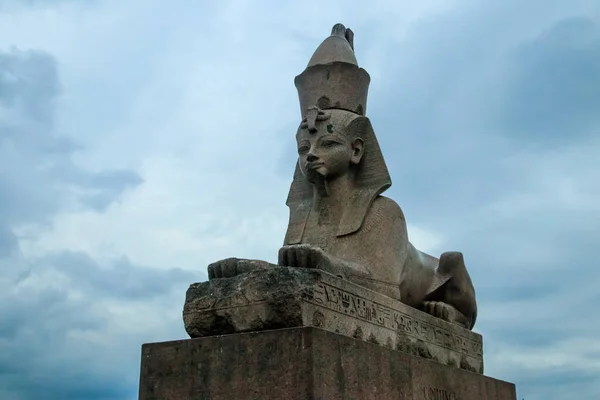 Ancient Egyptian Sphinx Embankment Neva River Petersburg Russia — Stock Photo, Image