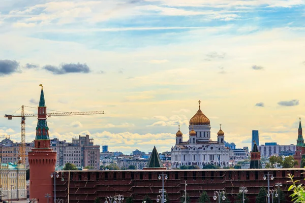 Vista Kremlin Moscou Catedral Cristo Salvador Centro Moscou Rússia — Fotografia de Stock