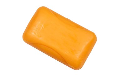 Beyaz arkaplanda izole edilmiş sabun çubuğu