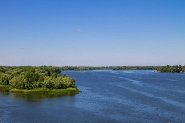 Ukrayna 'daki Dinyeper Nehri manzarası