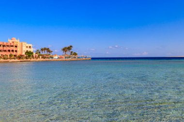 Mısır 'ın Hurghada sahilindeki Kızıl Deniz manzarası