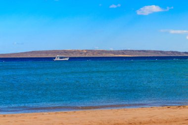 Beyaz sürat teknesi Kızıl Deniz 'de, Mısır' da