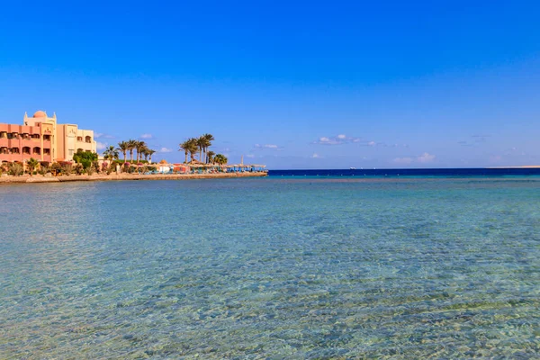 Vue Côte Mer Rouge Sur Plage Hurghada Egypte — Photo