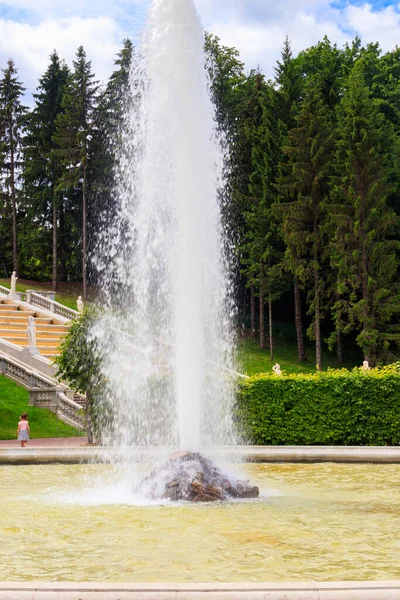 Fuente Menagerie Parque Inferior Peterhof San Petersburgo Rusia — Foto de Stock