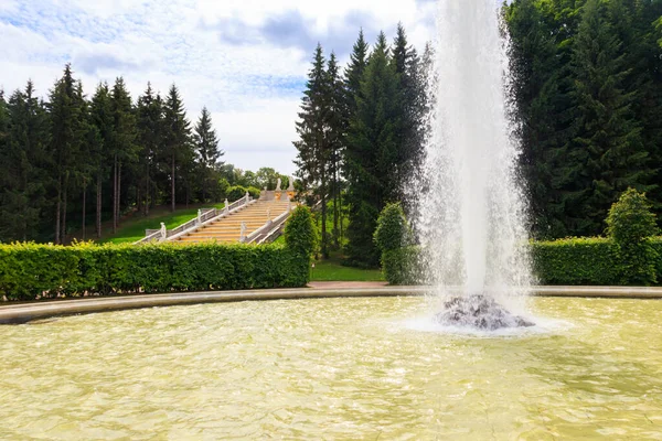 俄罗斯圣彼得堡彼得霍夫下城公园的人造喷泉 — 图库照片