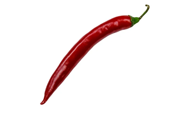 Rode Hete Chili Peper Geïsoleerd Een Witte Achtergrond — Stockfoto