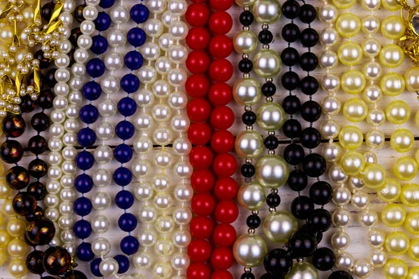 Background Different Beads Necklaces — Stock Photo, Image