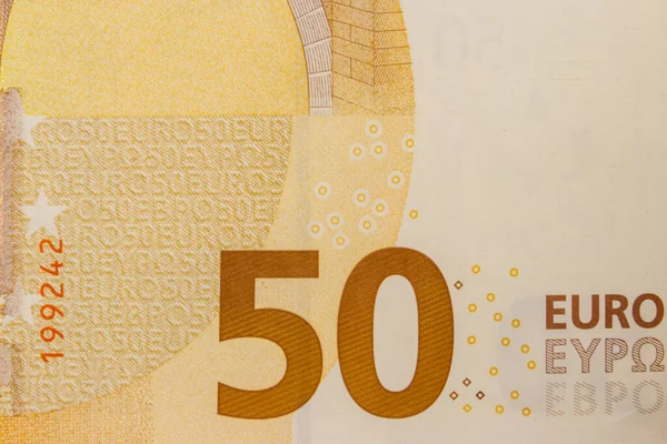 Macro Shot Fifty Euro Banknote — Stock Photo, Image