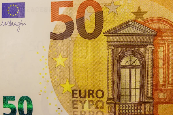 Elli Euro Banknot Makro Atış — Stok fotoğraf