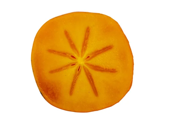 白を基調とした柿の実の半分 — ストック写真