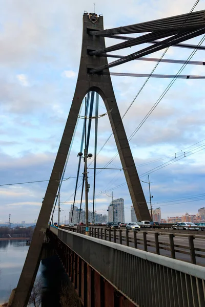 Ponte Nord Ponte Mosca Attraverso Fiume Dnieper Kiev Ucraina — Foto Stock